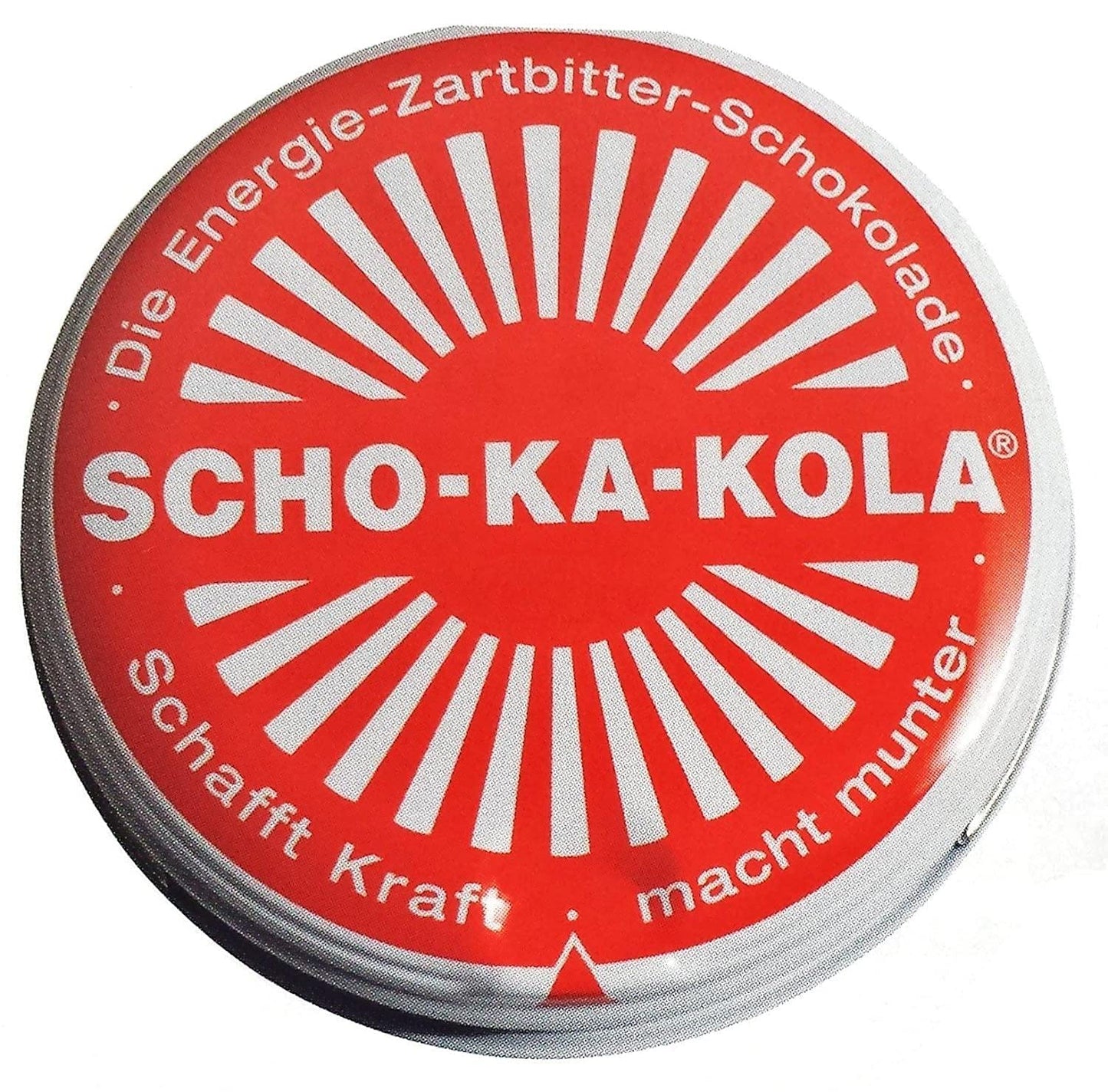 Militar SCHO-KA-KOLA Dark Chocolate with Natural Caffeine, 2 Tins x 100g, Germany