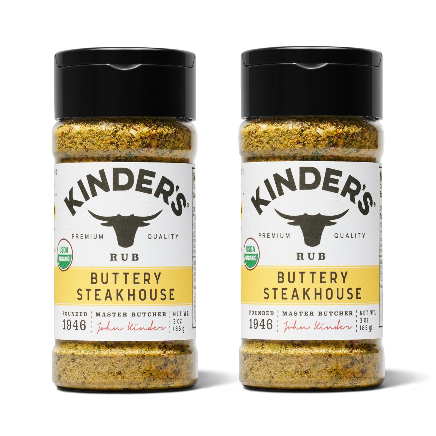 Kinder'S Organic Buttery Steakhouse Rub, Premium Quality Seasoning, Msg Free, Usda Certified Organic, 3 Oz (2 Pack)