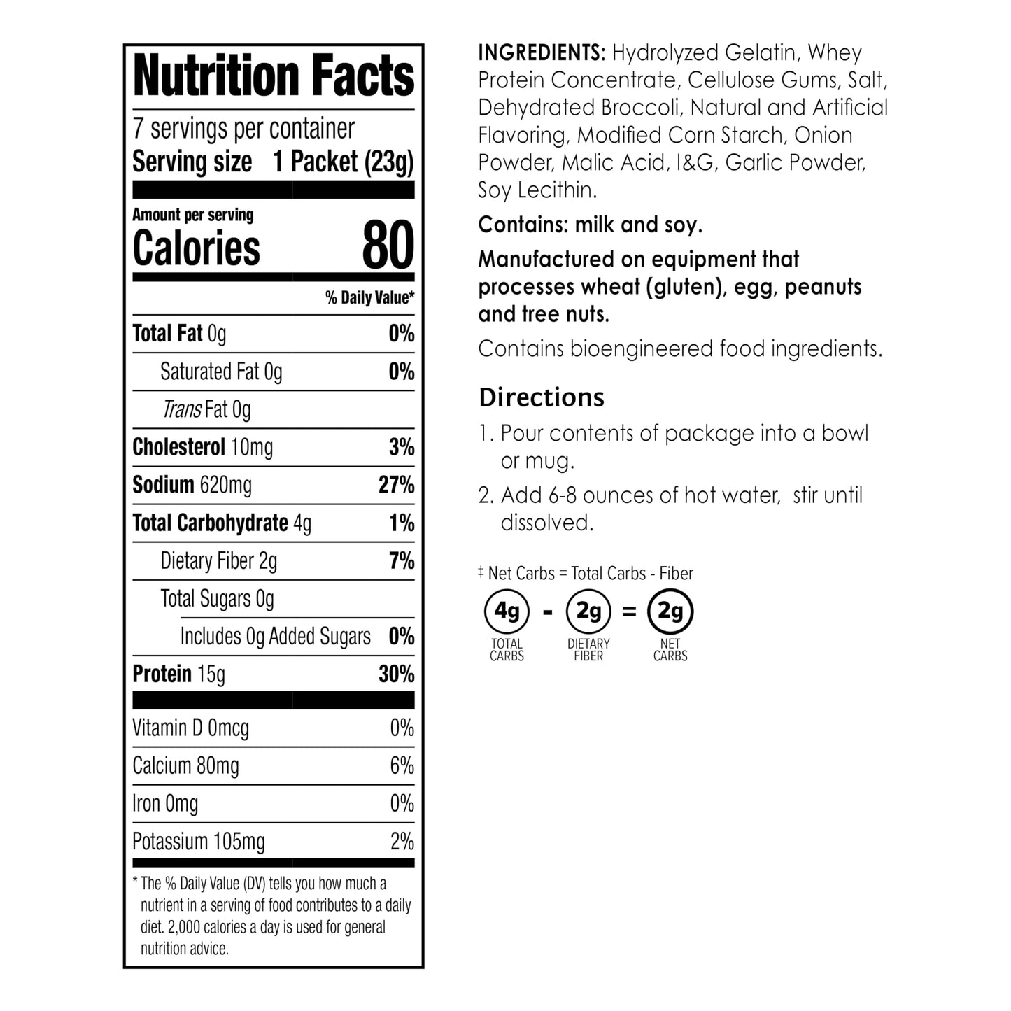 Bariwise Protein Soup Mix, Cream Of Broccoli, Gluten Free, Low Carb & Keto Friendly (7Ct)