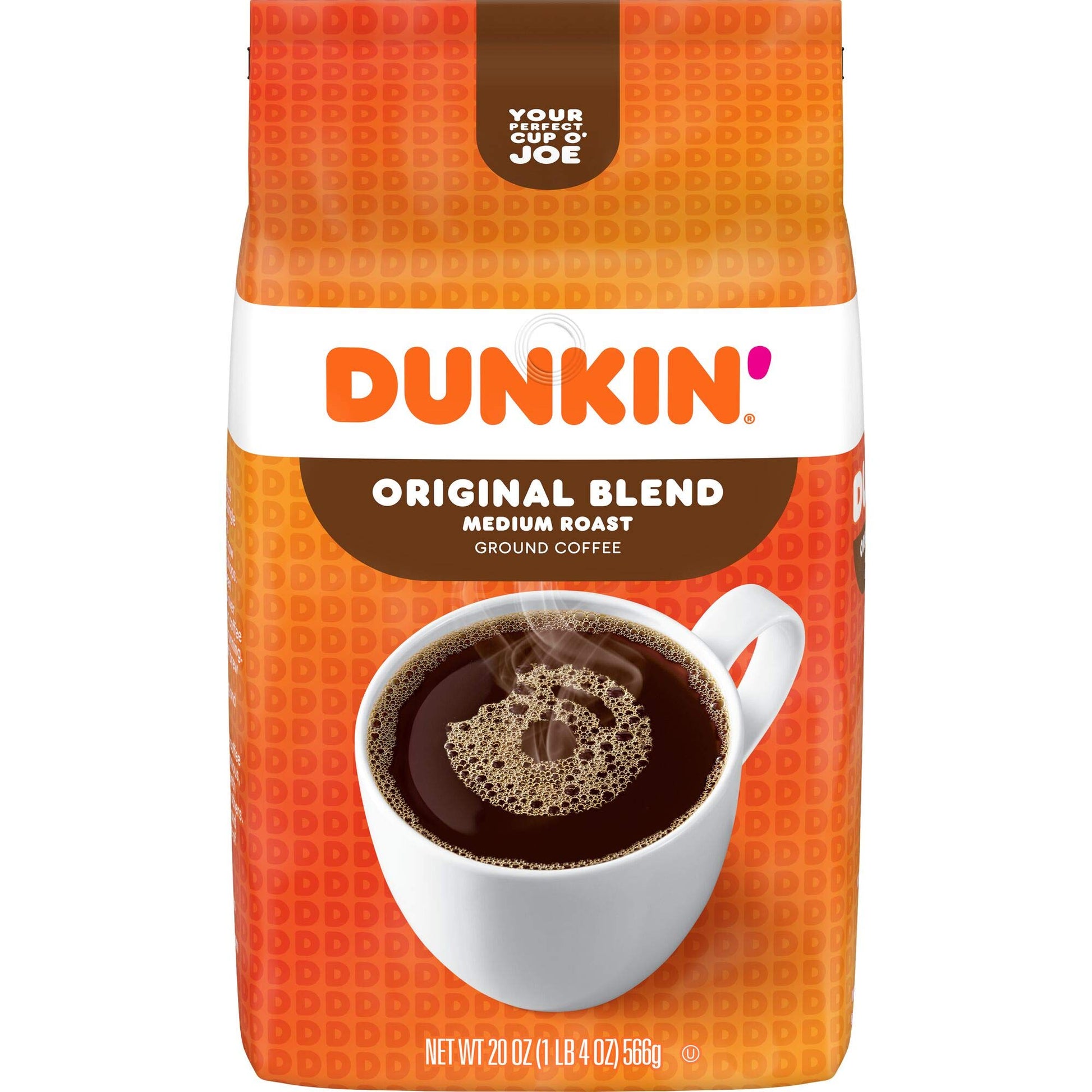 Dunkin' Original Blend Medium Roast Ground Coffee, 20 Ounces (Pack Of 6)