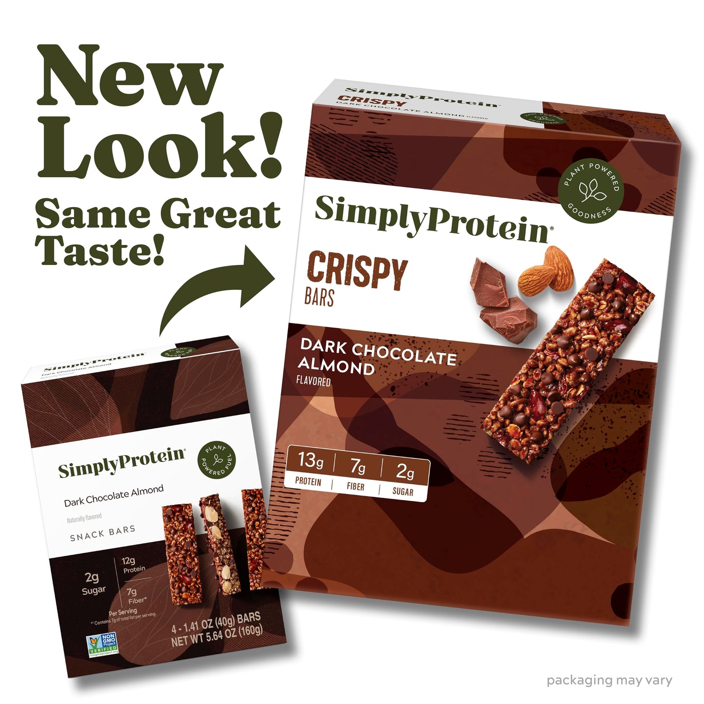 SimplyProtein Vegan Protein Bars - Dark Chocolate Almond, 12g Protein, 2g Sugar, Gluten Free, Dairy Free, 12 Count