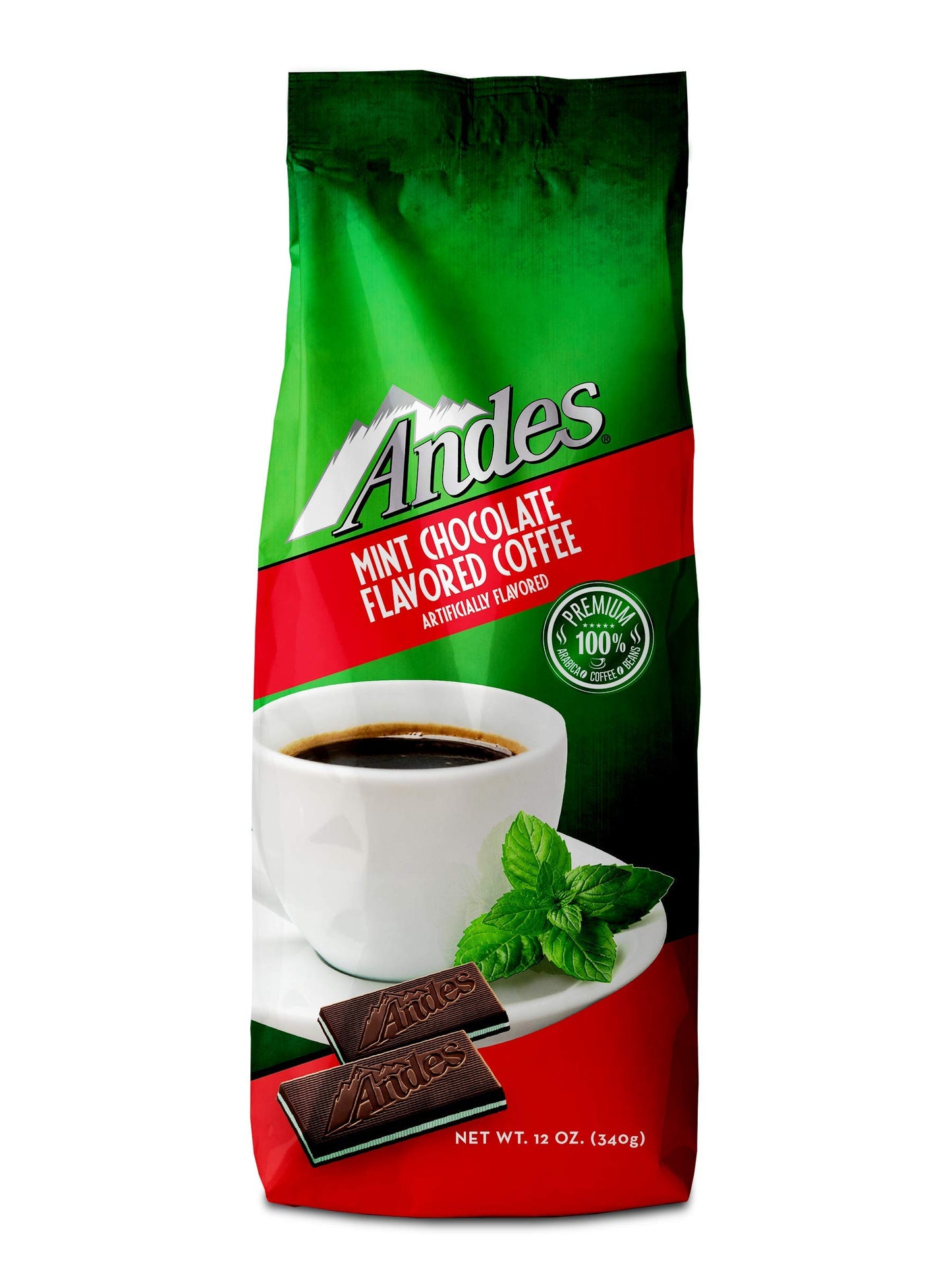 Andes Coffee Premium Arabica Ground Coffee, Chocolate Mint, 12 Ounce