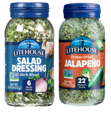 Litehouse Freeze-Dried Fiery Salad Bundle, (Salad Dressing Blend, Jalapeno) - Gluten-Free, Keto Friendly, Non-GMO, Organic Spice