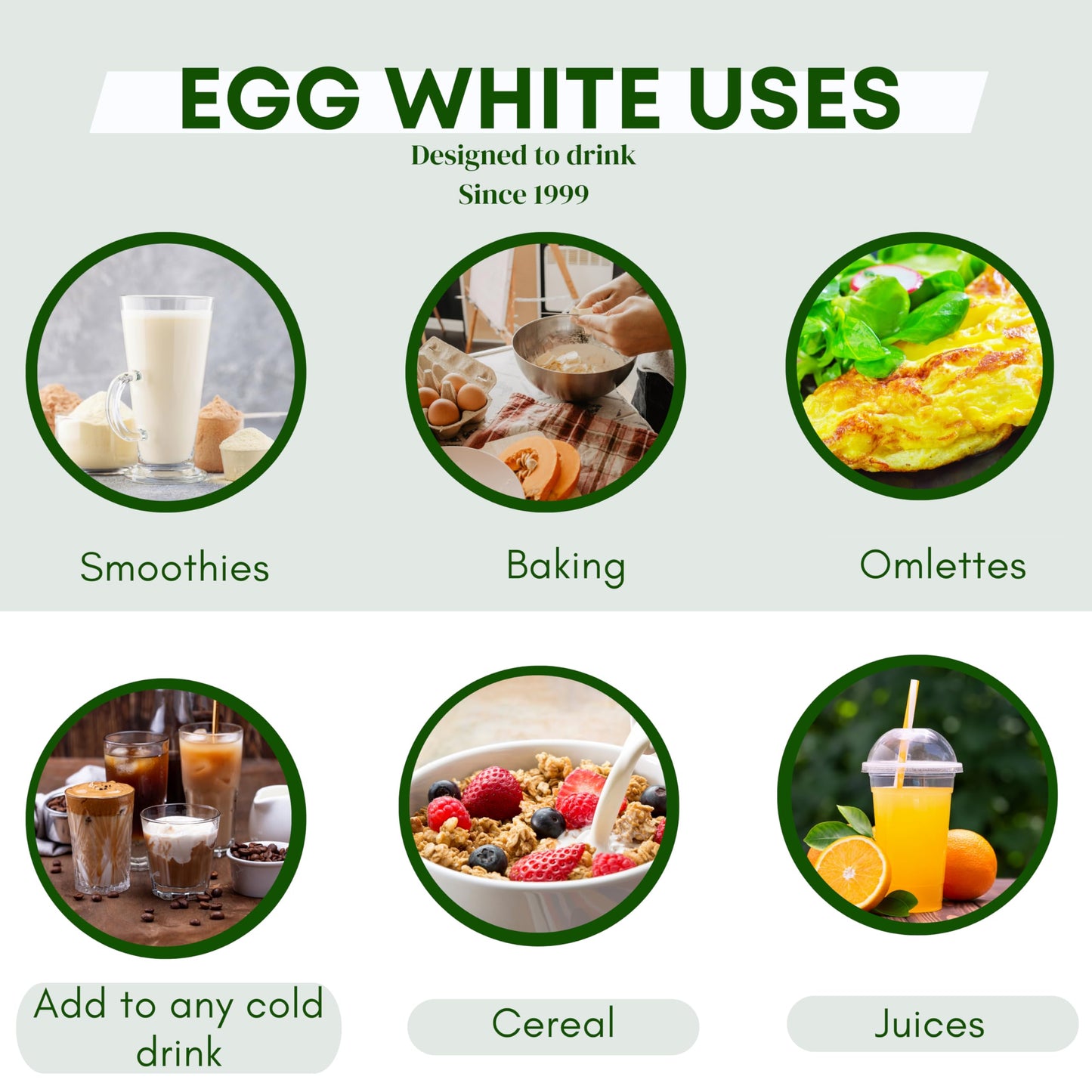 Egg Whites International 100% Pure Liquid Egg White Protein Designed to Drink. NOW 100% CAGE FREE (1 Half Gallon)