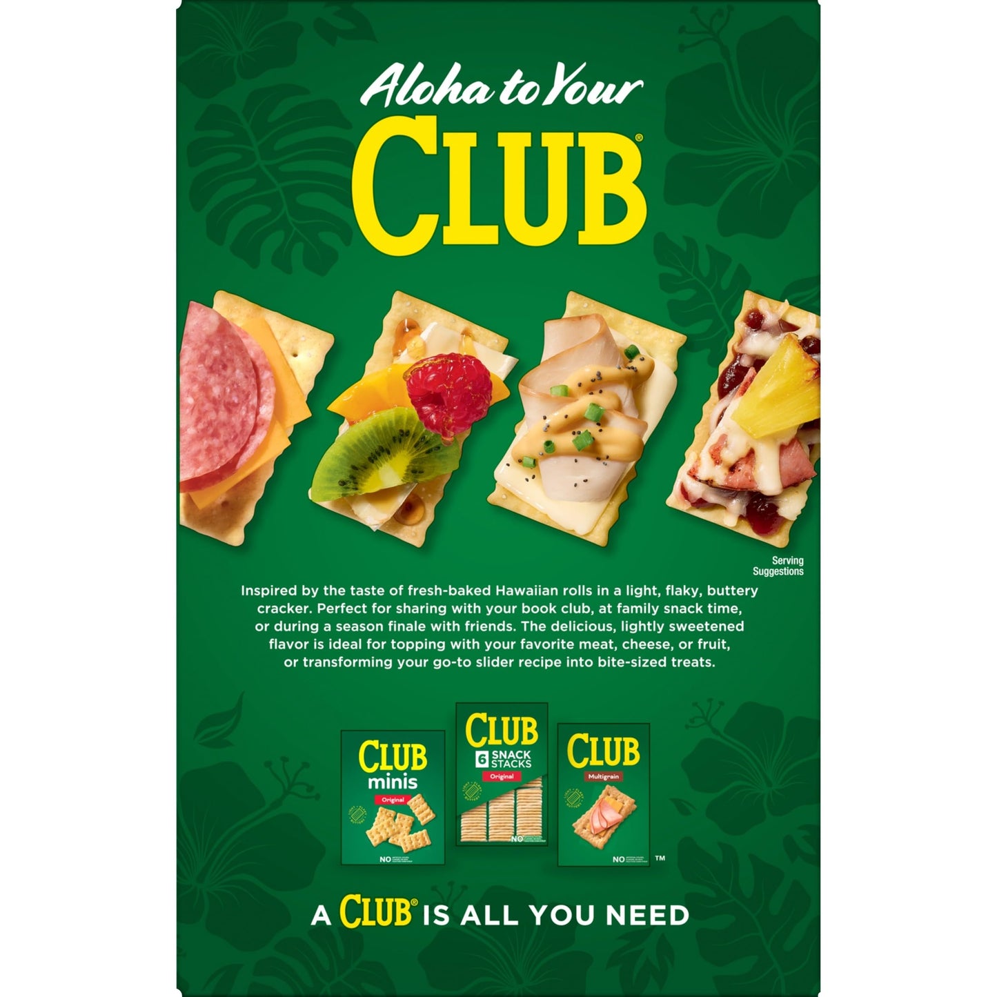 Club Crackers, Lunch Snacks, Snack Crackers, Sweet Hawaiian, 13.7oz Box (1 Box)