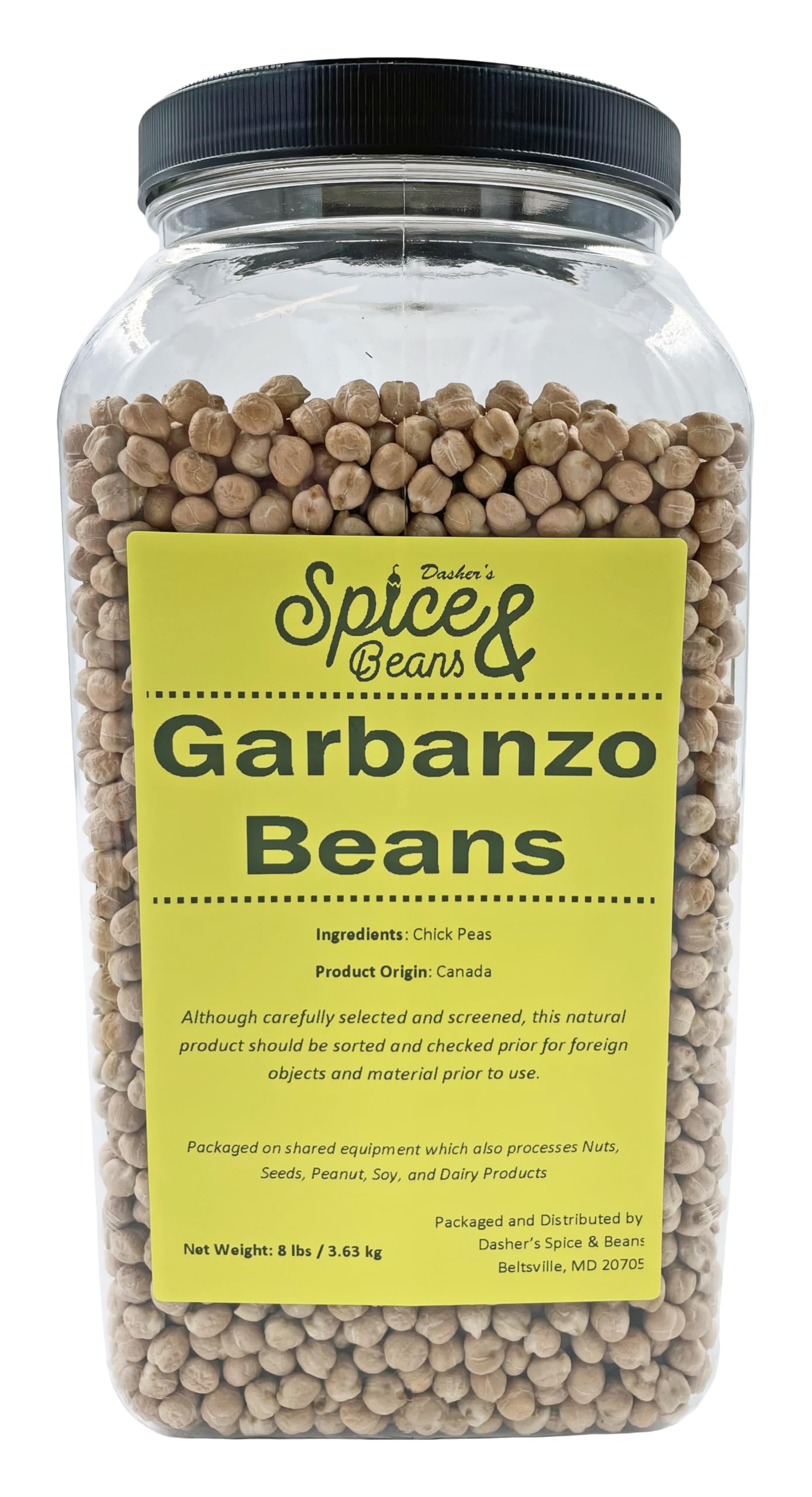 Dried Garbanzo Beans by Dashers Spice & Beans | Chick Peas | 8 lbs.