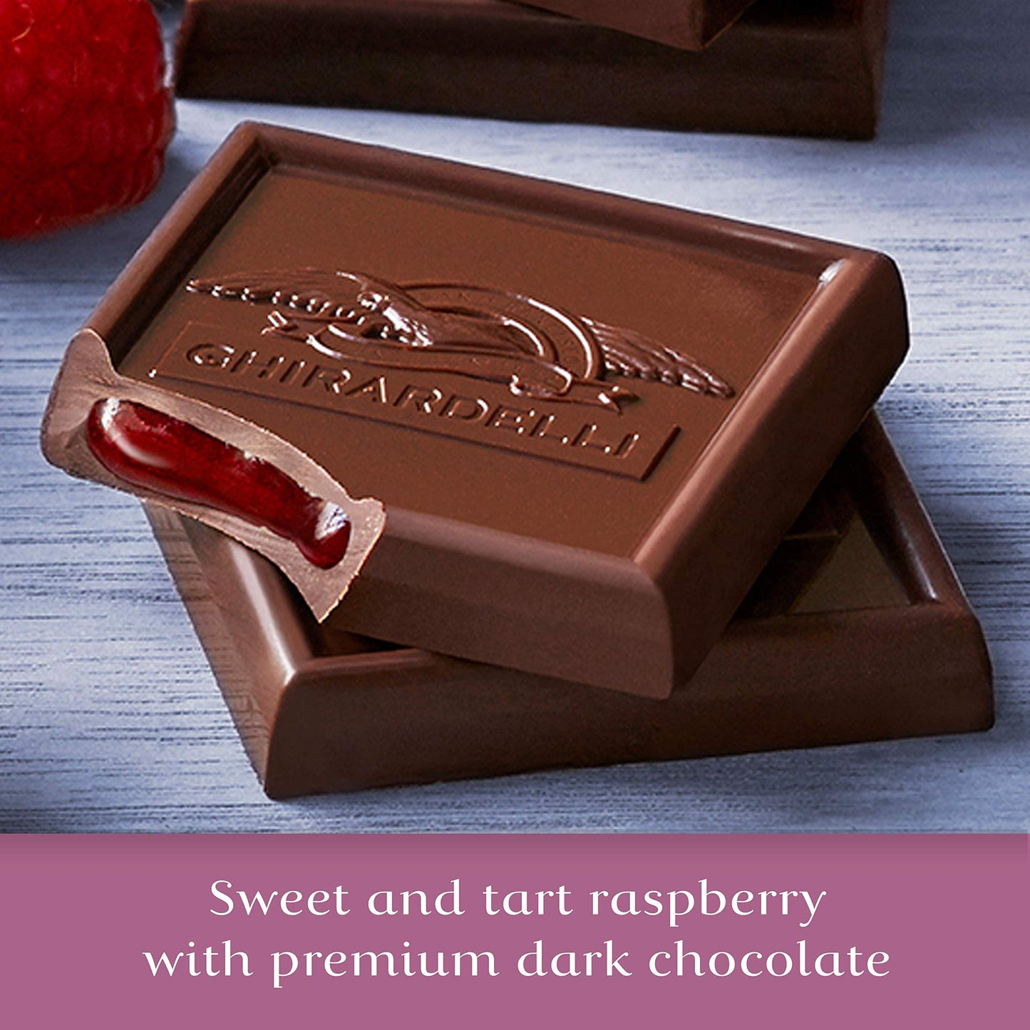 Ghirardelli Dark Chocolate Raspberry Squares, 5.32 Oz Bag