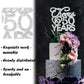 Bling Crystal Cheers To 50 Years Cake Topper - Best Keepsake 50Th Birthday Or Anniversary Decor Party Decorations Silver
