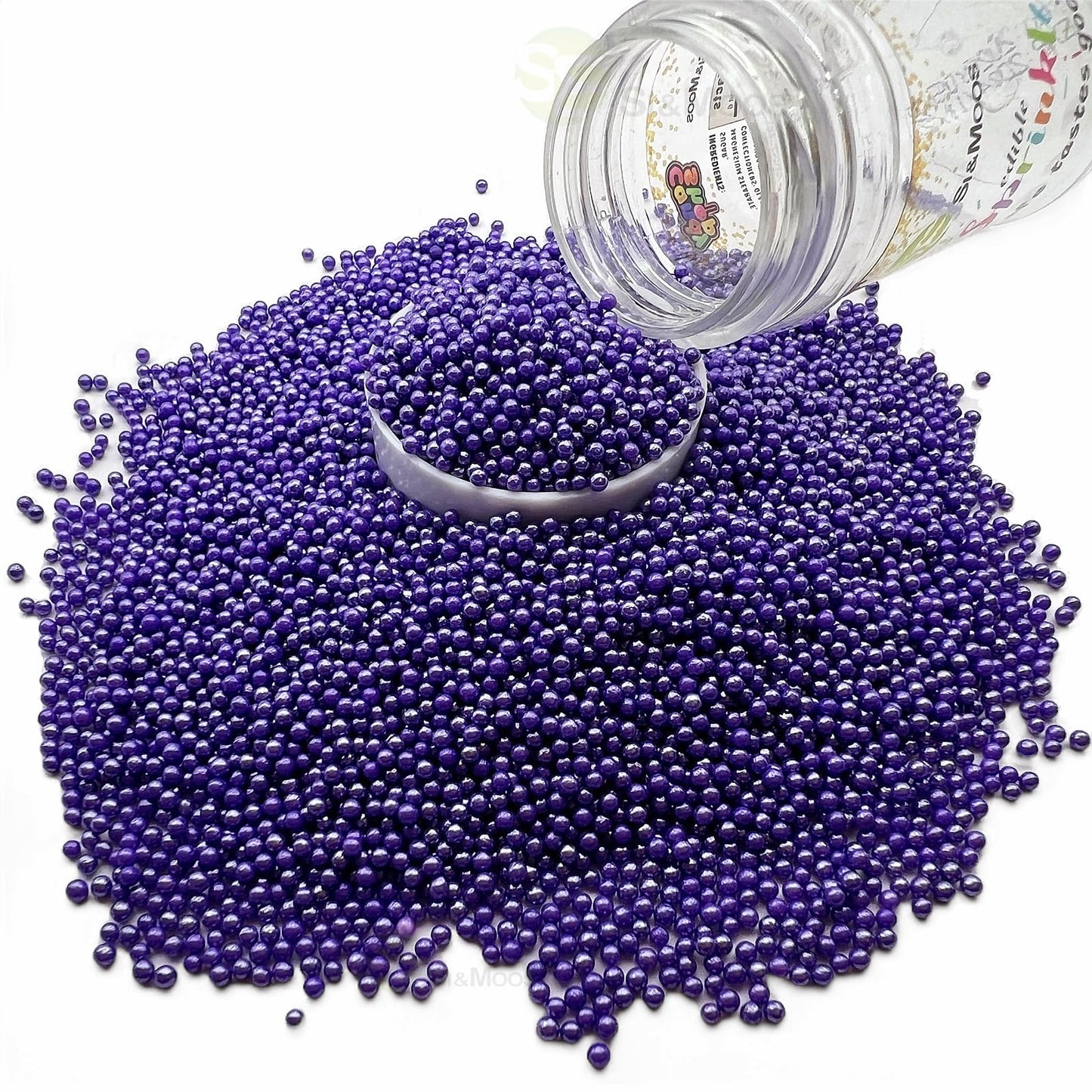 Se Si&Moos Purple Sprinkles Lavender Nonpareils Edible Pearls For Cake Decorating Small Pearl Sprinkles Halloween Cake Decoratio