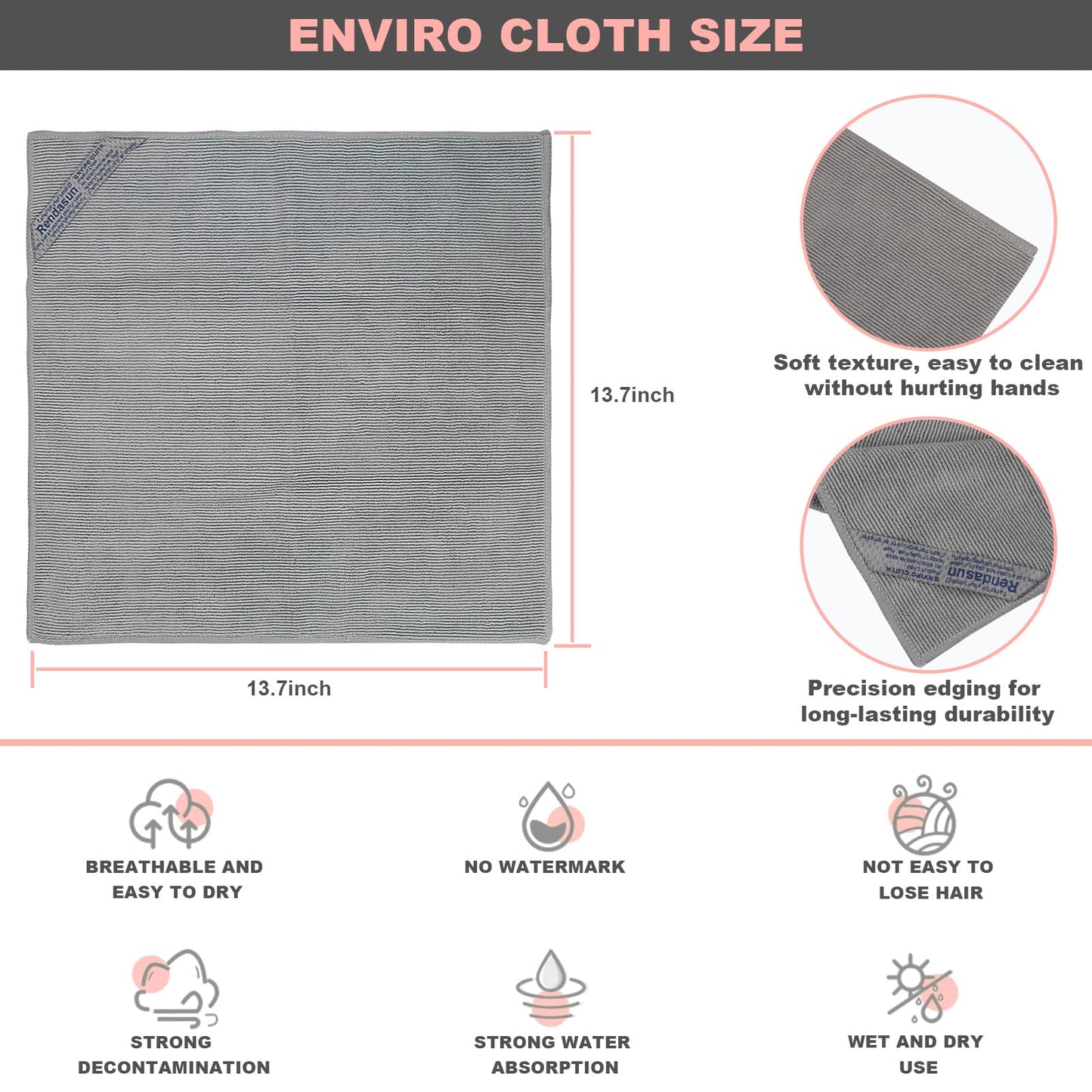Enviro Cleaning Cloth, Reusable Cleaning Cloth, Basic Package, For Cleaning Home, Car, Restaurant, Bar, Hotel Office. Clean With