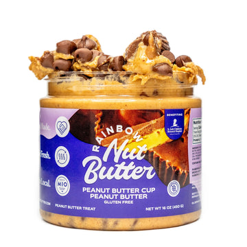 Rainbow Nut Butter, Peanut Butter Cup Peanut Butter, Spread, Treat, Snack, Dessert, Milk Chocolate Chips, High Protein Flavored