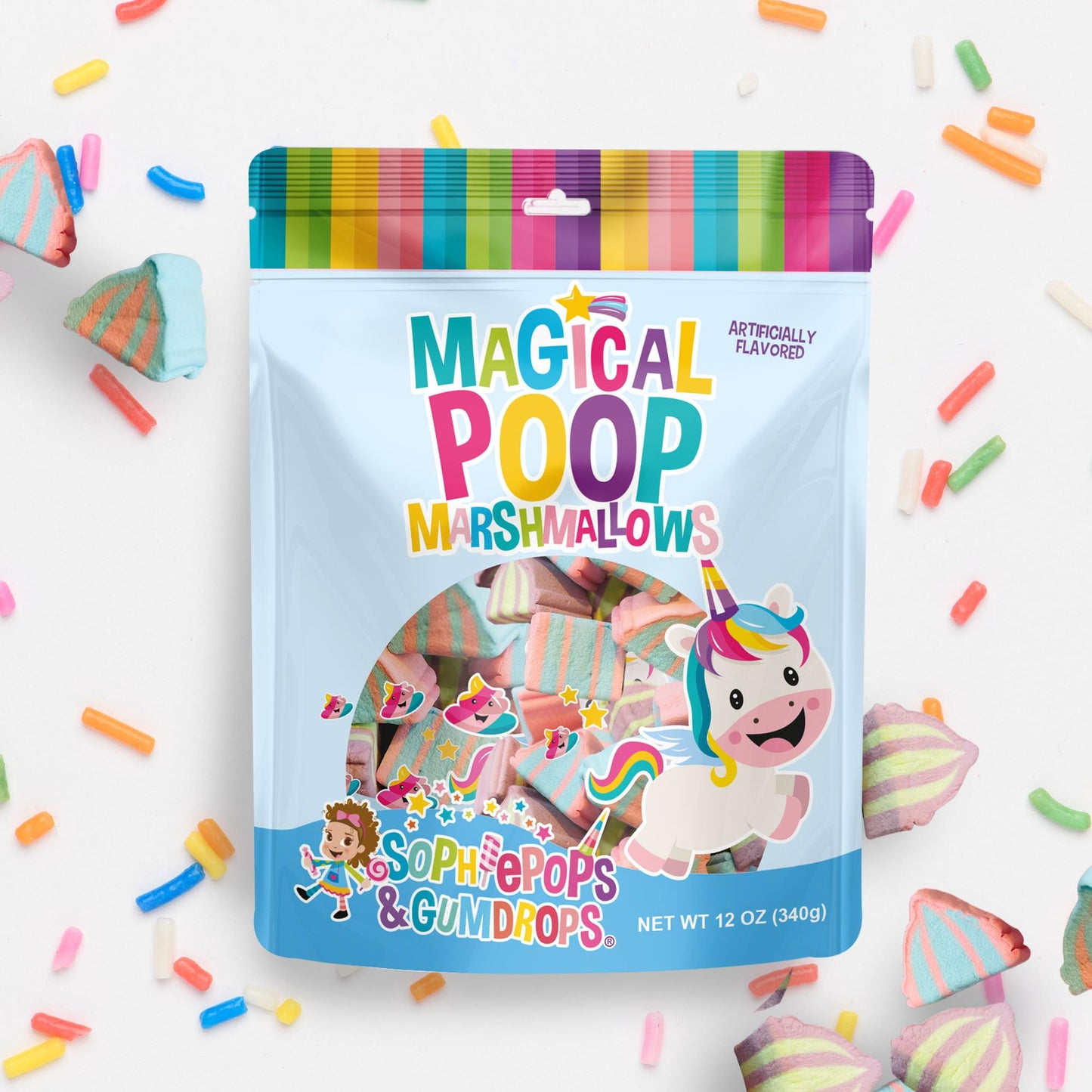 Sophiepops & Gumdrops Magical Unicorn Poop Marshmallows, Rainbow Marshmallow Candy For Easter Or Any Party, Non-Fat, Nut And Glu