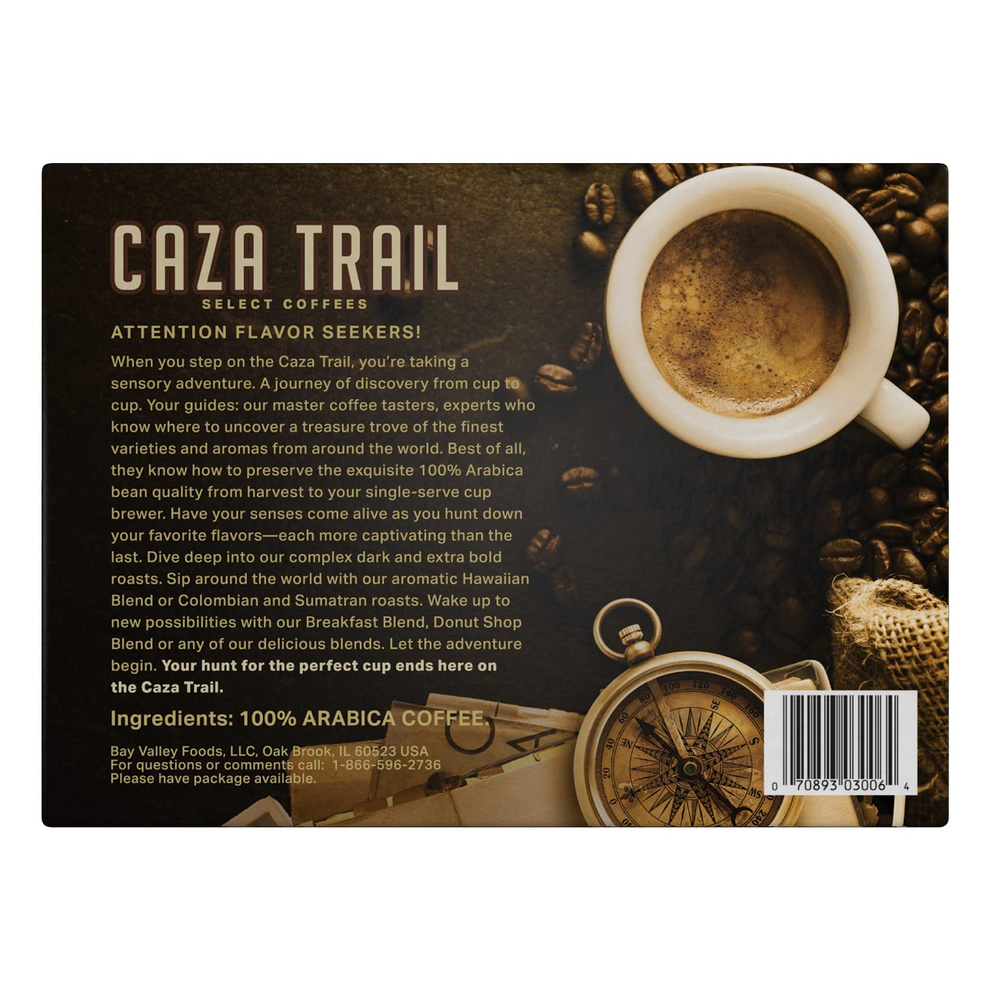 Caza Trail Coffee Pods, Dark Roast, Single Serve (Pack Of 100) (Packaging May Vary)