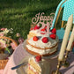 YCTHUNFISH Happy 21st Cake Topper Black Glitter Number 21, Rose Gold Bamboo Decoration for Birthday Party