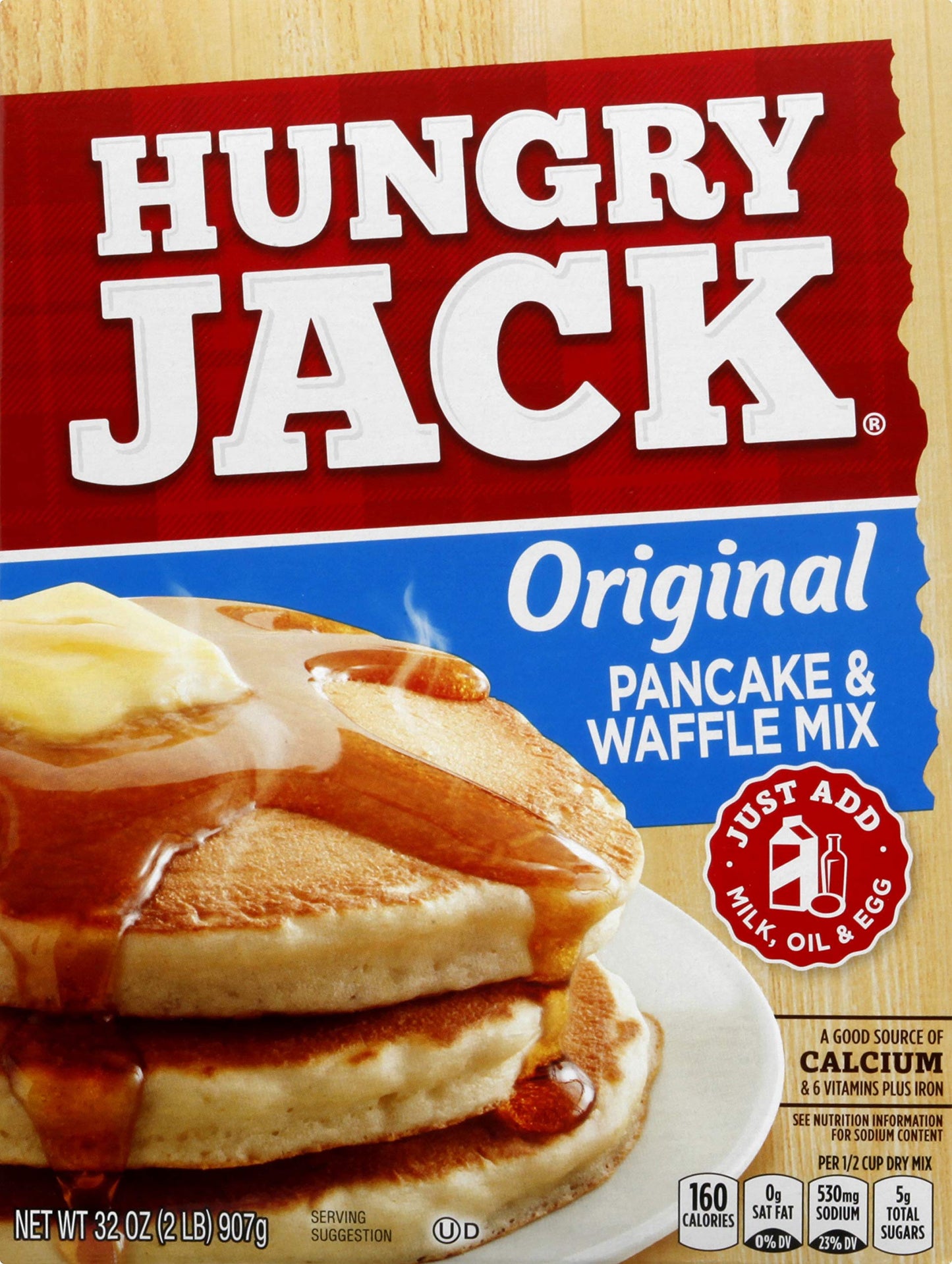 Hungry Jack Original Pancake and Waffle Mix, 32 Ounce (Pack of 6)