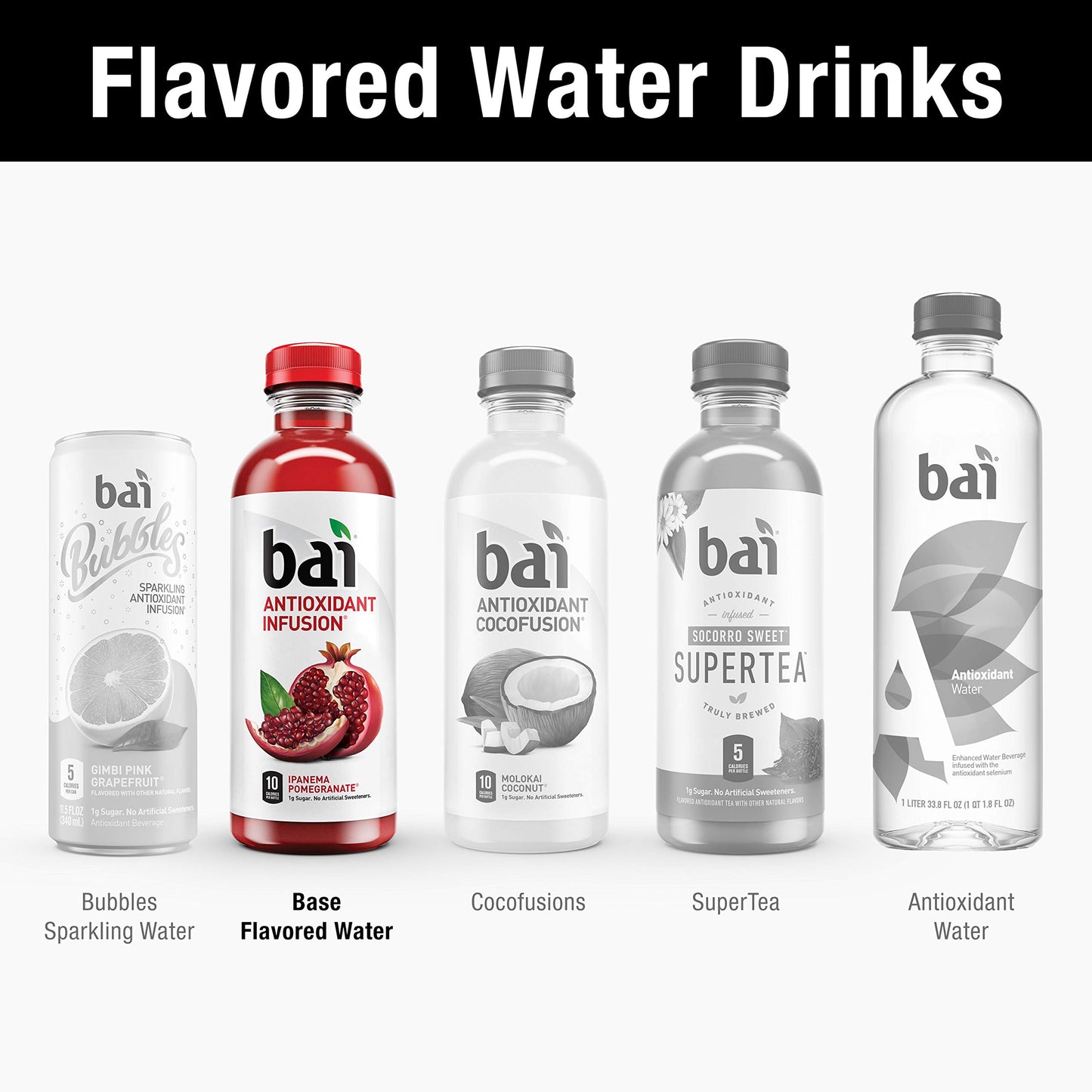 Bai Flavored Water, Costa Rica Clementine, Antioxidant Infused Drinks, 18 Fl Oz (pack of 6)