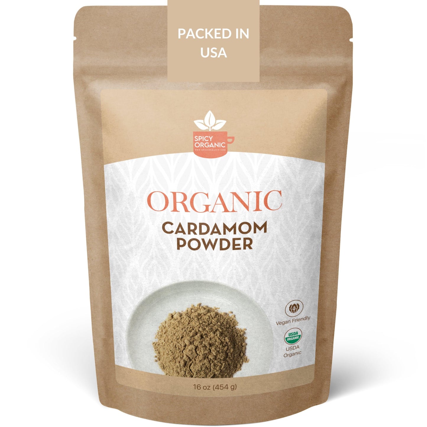 SPICY ORGANIC Ground Cardamom Powder, USDA Organic, Gluten-Free, Non-GMO, 16 oz.