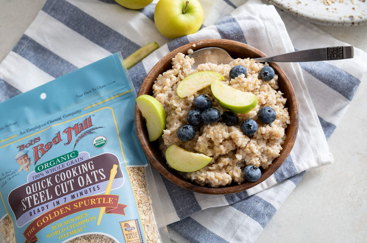 Bob s Red Mill Organic Quick Cooking Steel Cut Oats, 22oz (Pack of 4) - Non GMO, Whole Grain, Vegan, Kosher