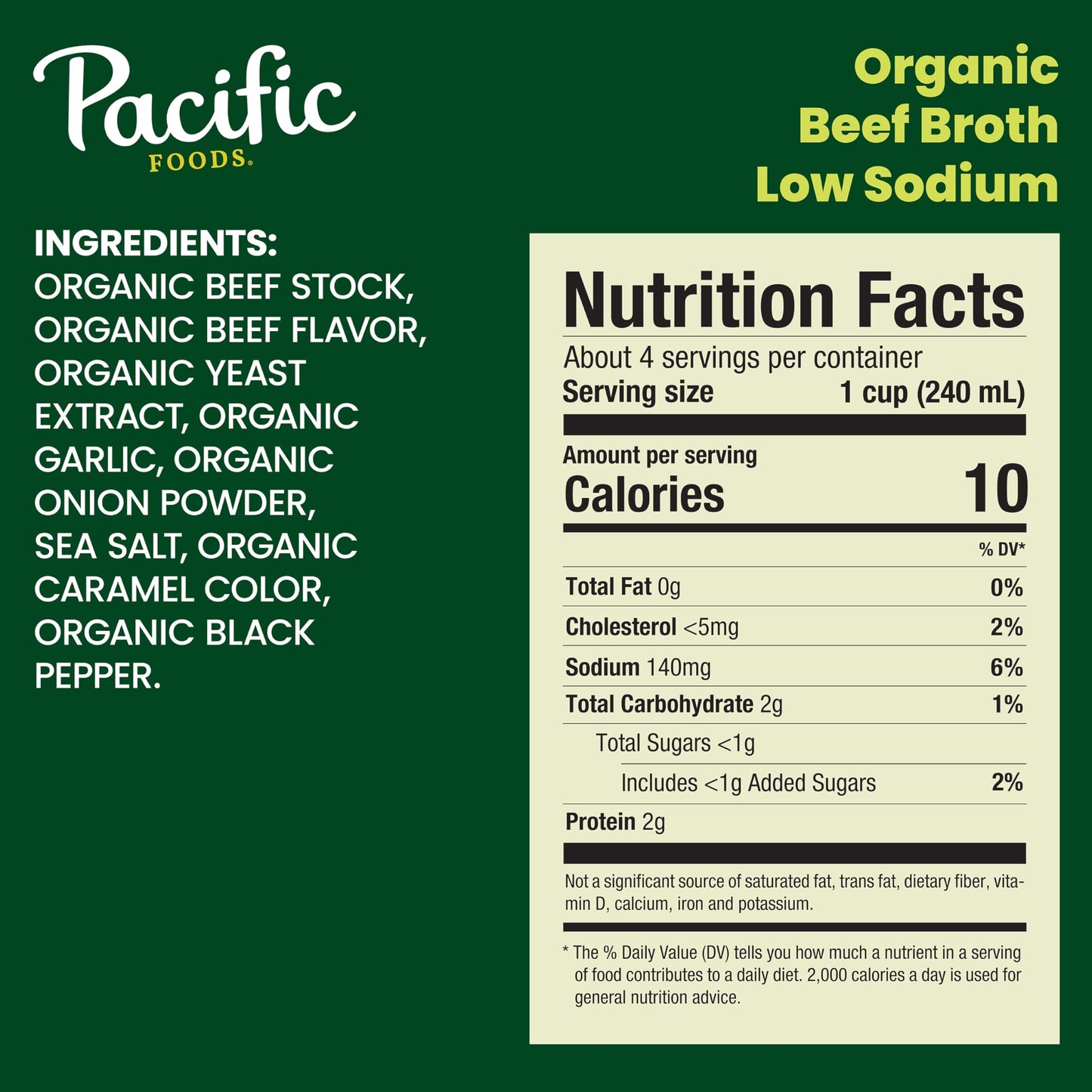 Pacific Foods Low Sodium Organic Beef Broth, 32 oz Carton (12 Pack)