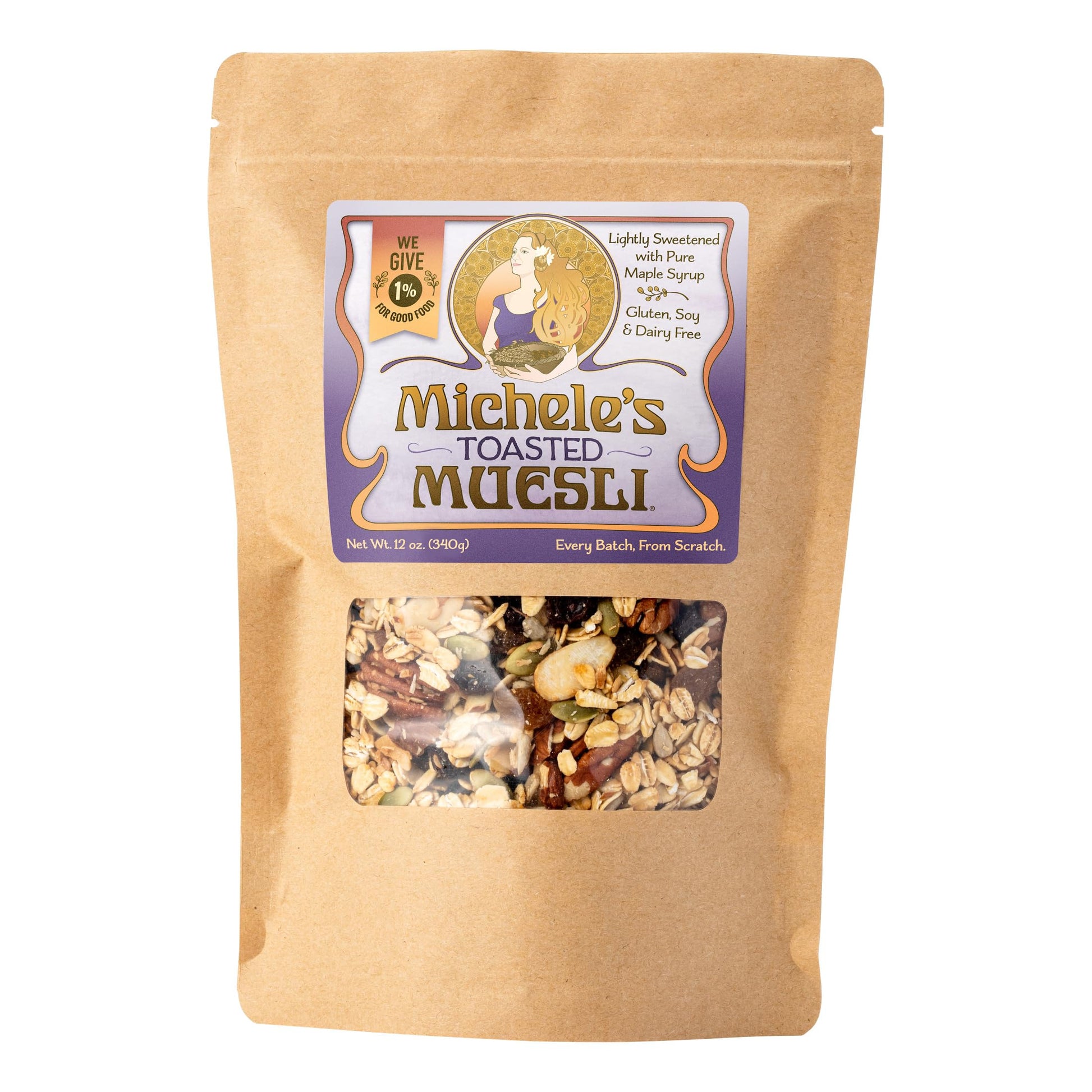 Micheles Granola - Toasted Muesli - Handmade Non-GMO Whole Grain Oats - Free of Gluten, Soy, Wheat, Dairy, Added Oils & Refined