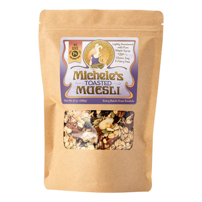 Micheles Granola - Toasted Muesli - Handmade Non-GMO Whole Grain Oats - Free of Gluten, Soy, Wheat, Dairy, Added Oils & Refined