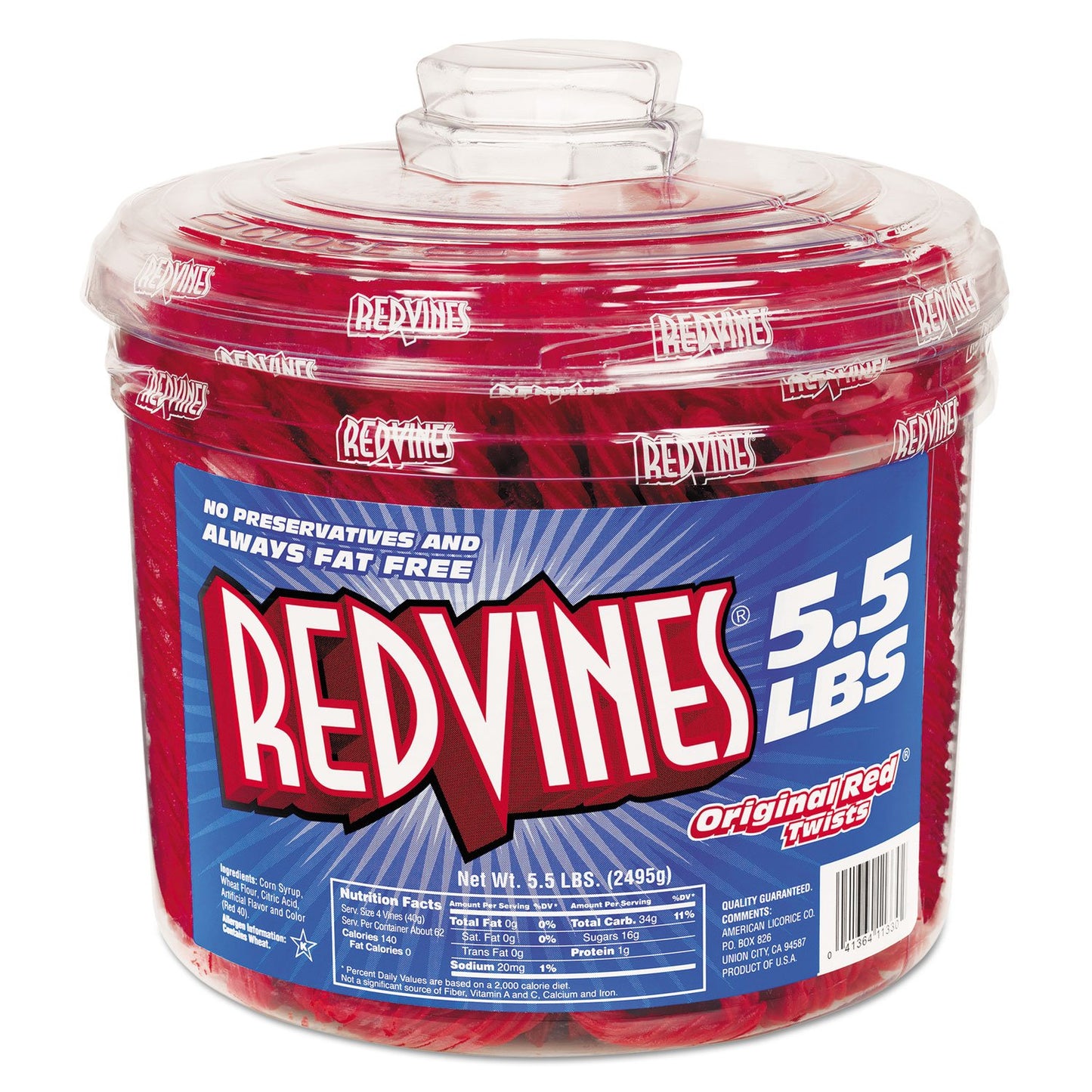Red Vines- Original Red Twists, 5.5Lb Tub