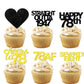 18pcs Black Gold Glitter Dessert Cupcake Pick for Straight Outta 1947 Cheer to 78 Years Old Theme Decor Supplies Happy 78th Birt