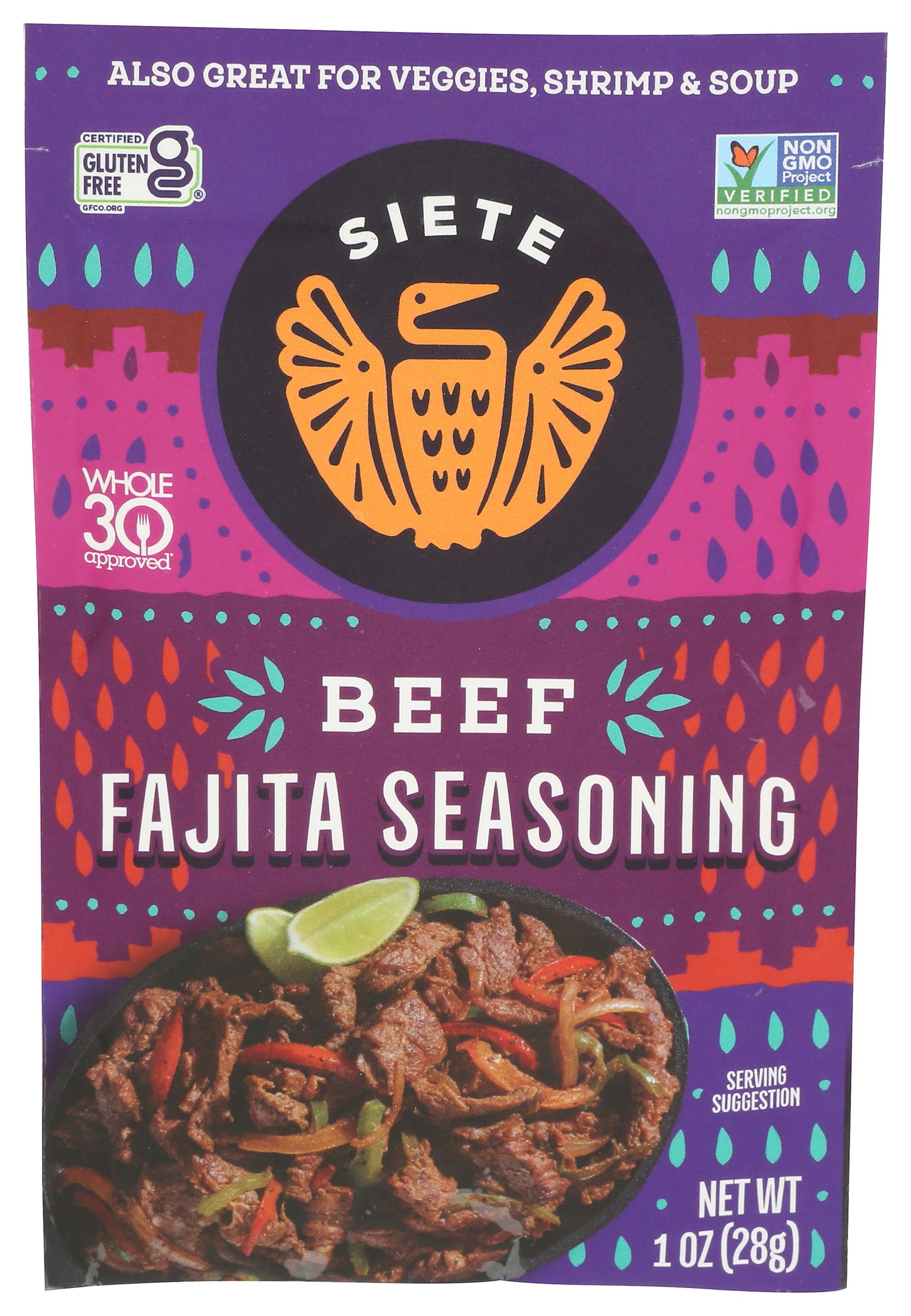 Siete Beef Fajita Seasoning Mix | Seasoning for Beef, Shrimp, and Veggies | Gluten Free | Vegan | Non GMO | Whole30 Approved | 1