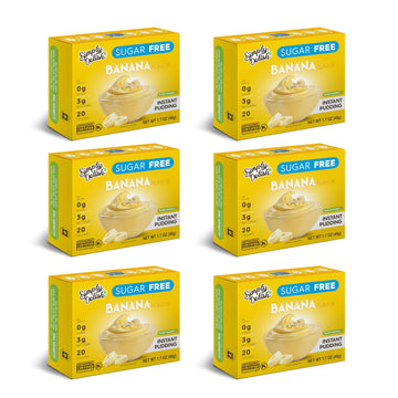Simply Delish Instant Delicious Banana Keto Pudding 6 Pack - Low Carb, Zero Sugar, Gluten Free, Allergen Free, Non-Gmo, Vegan & 