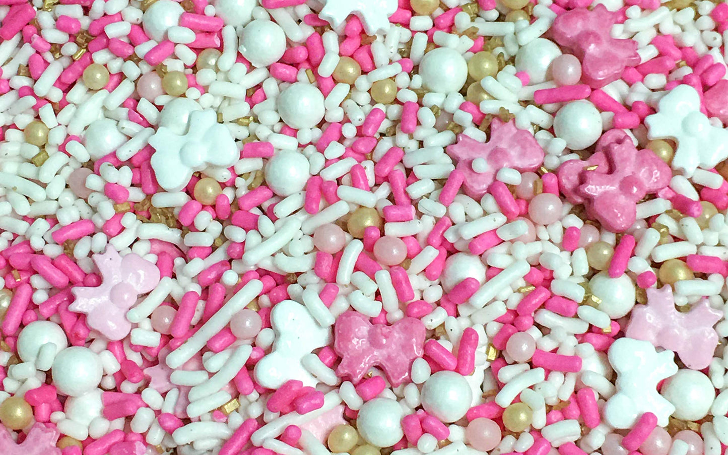 Baby Girl Bows & Pearls Edible Confetti Sprinkles Cake Cookie Cupcake Icecream Donut Quins - 4Oz