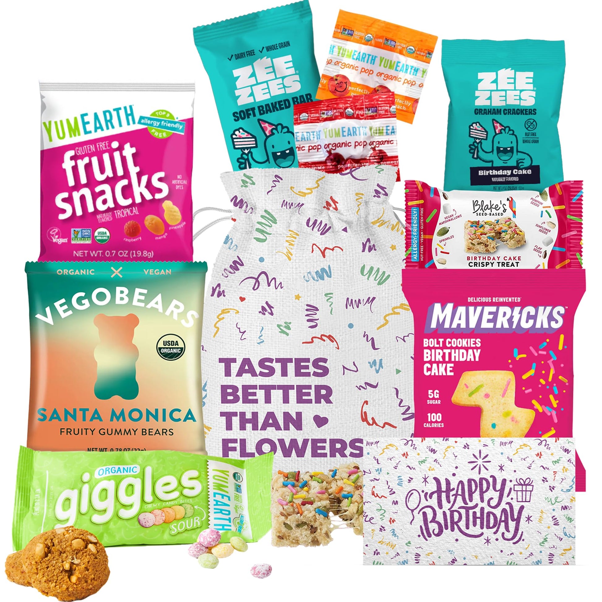 BUNNY · JAMES · Birthday Snacks Bag – Cake-Flavored Treats & Candy Variety Pack for Kids, Teens & Adults
