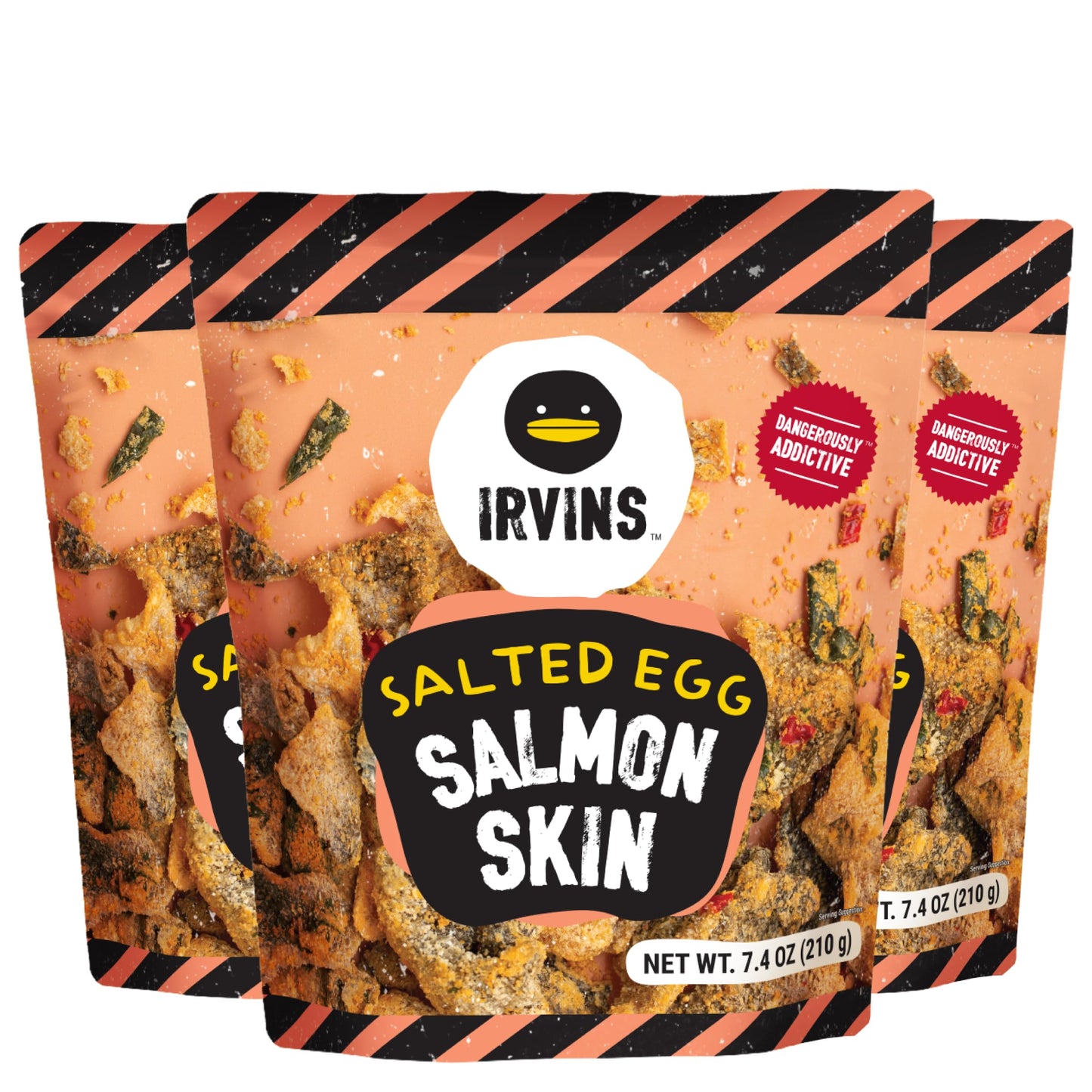Irvins Salted Egg Salmon Skins  7.4Oz (Pack Of 3)