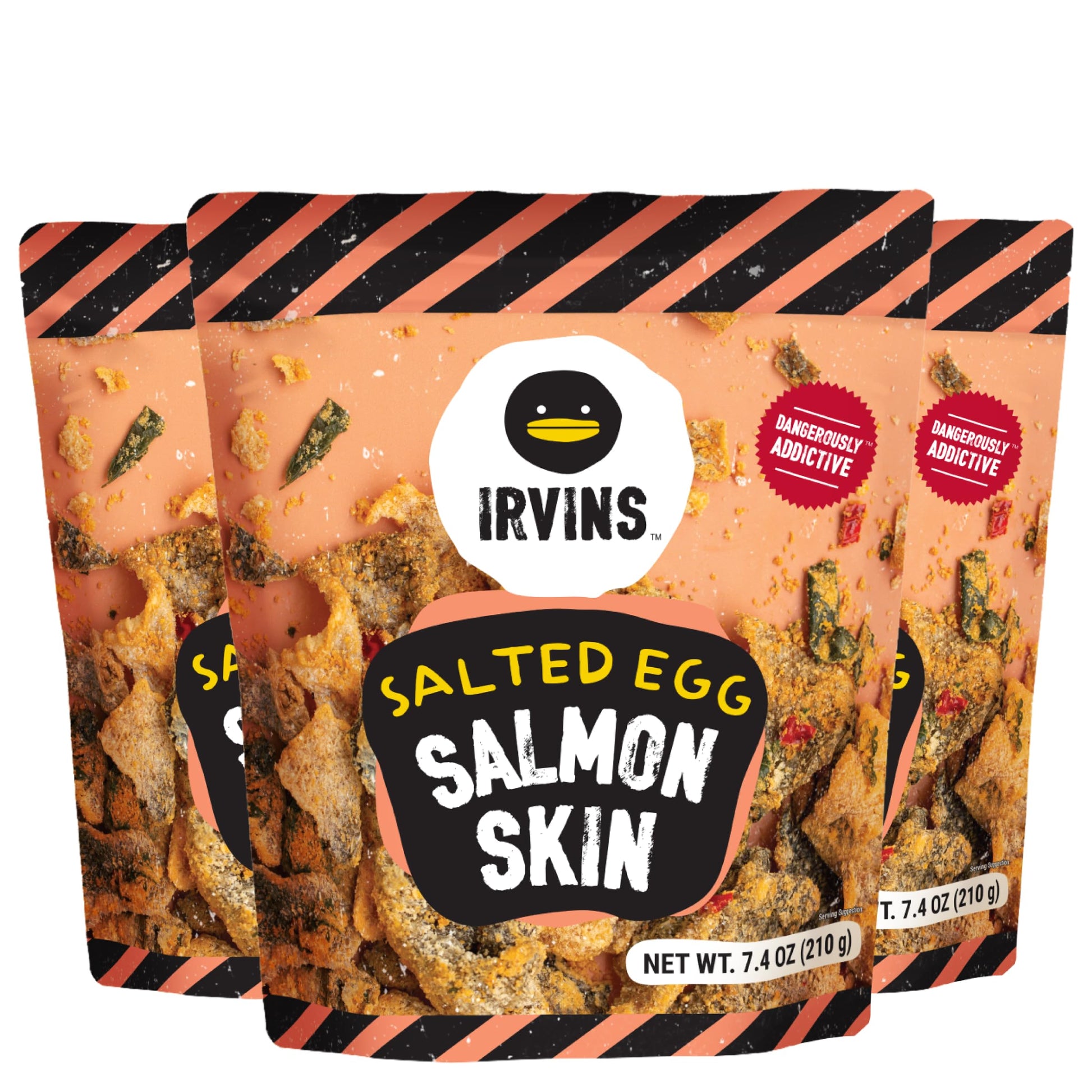 Irvins Salted Egg Salmon Skins  7.4Oz (Pack Of 3)
