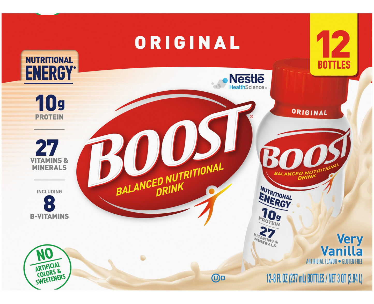 BOOST Original Balanced Nutritional Drink, Very Vanilla, 8 Ounce Bottle (Pack of 24)