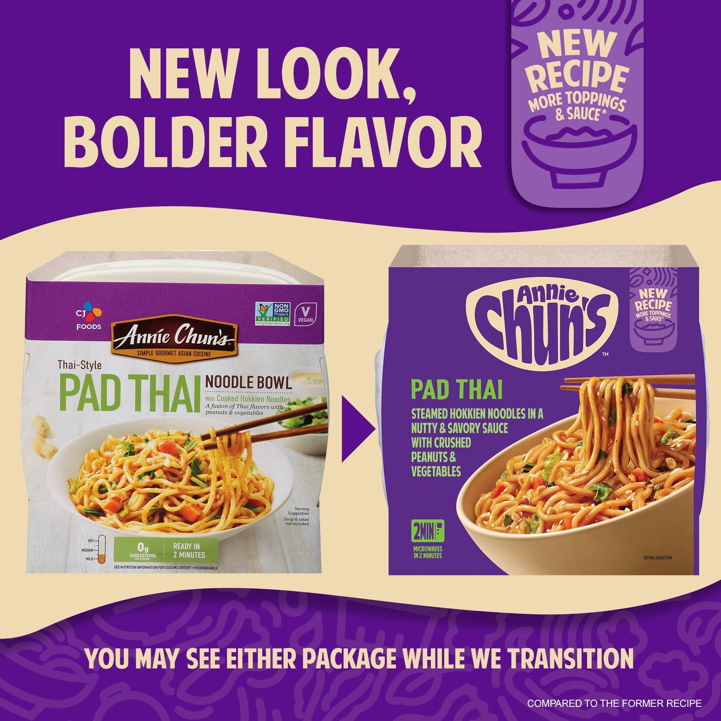 Annie Chun s Noodle Bowl, Thai-Style Pad Thai, Vegan, Non-GMO, 8.1-oz (Pack of 6)