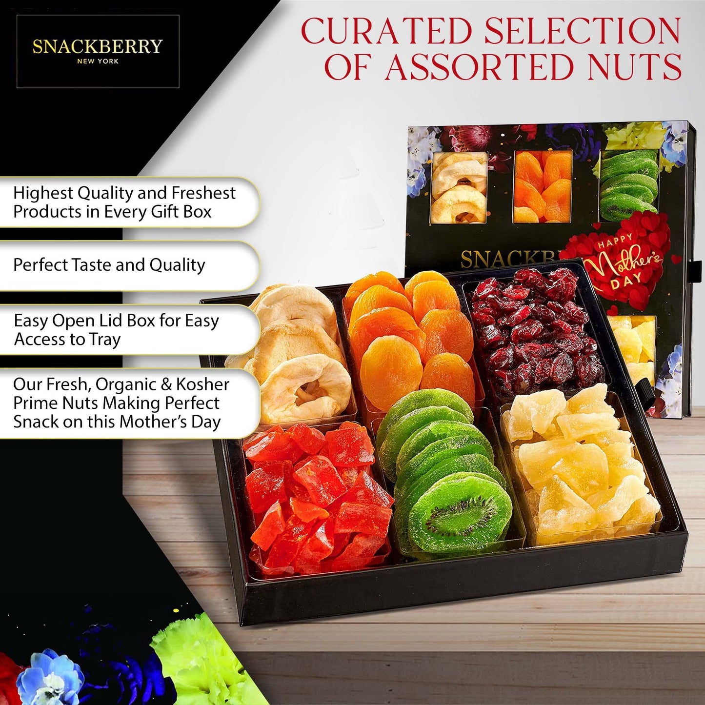 Dried Fruit Gift Basket, Gourmet Gift, Snack Box, In Elegant Drawer Window Gift Box, Gift Set For Fathers Day, Birthday Party, S