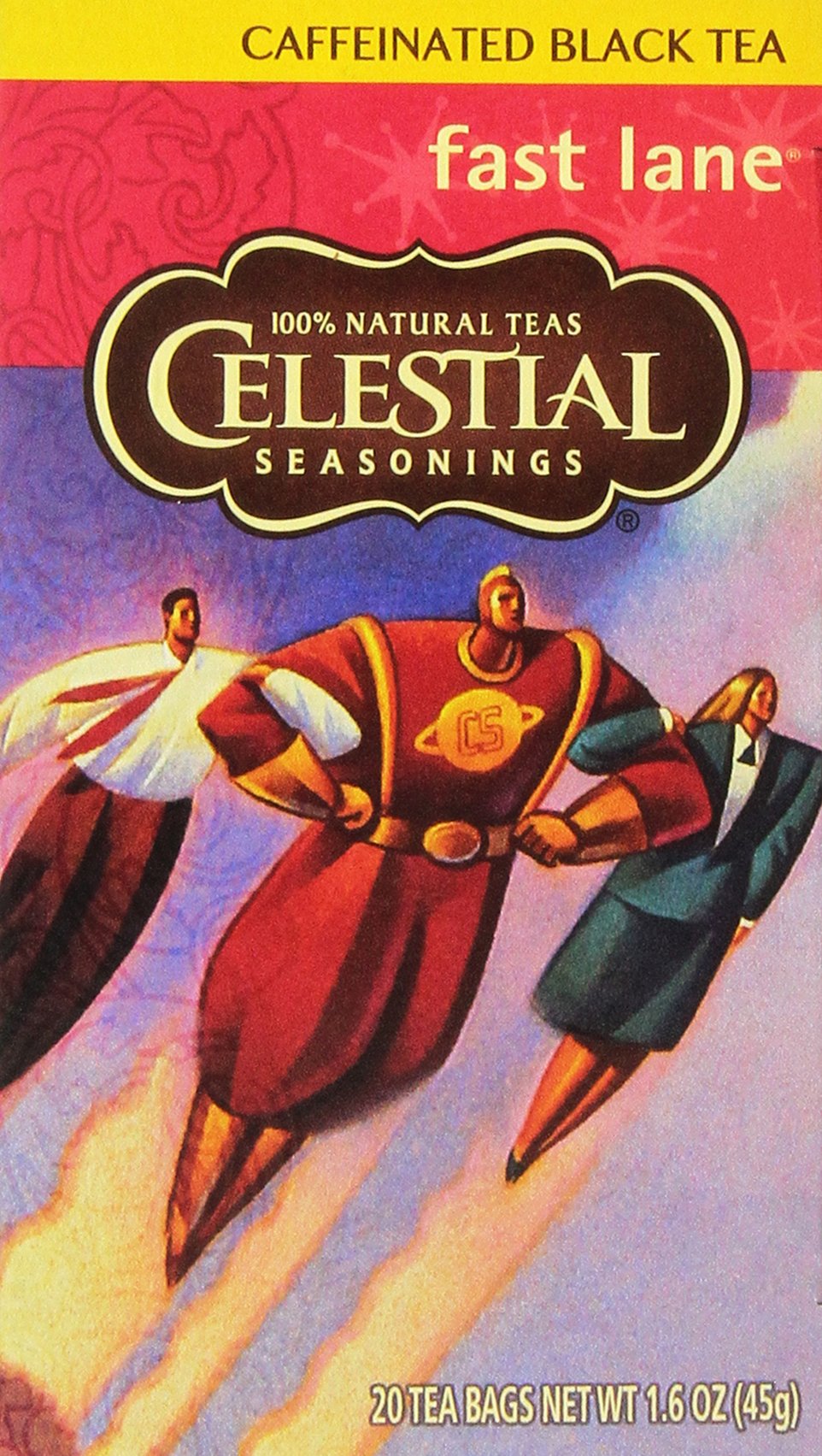 Celestial Seasonings Fast Lane Black Tea, 20 Count, Pack of 6