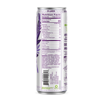 Sambazon Organic Sparkling Energy Drink, Acai Berry Pomegranate, 12 Fl Oz (Pack of 12), Vegan, Non-GMO, Kosher, Natural Caffeine