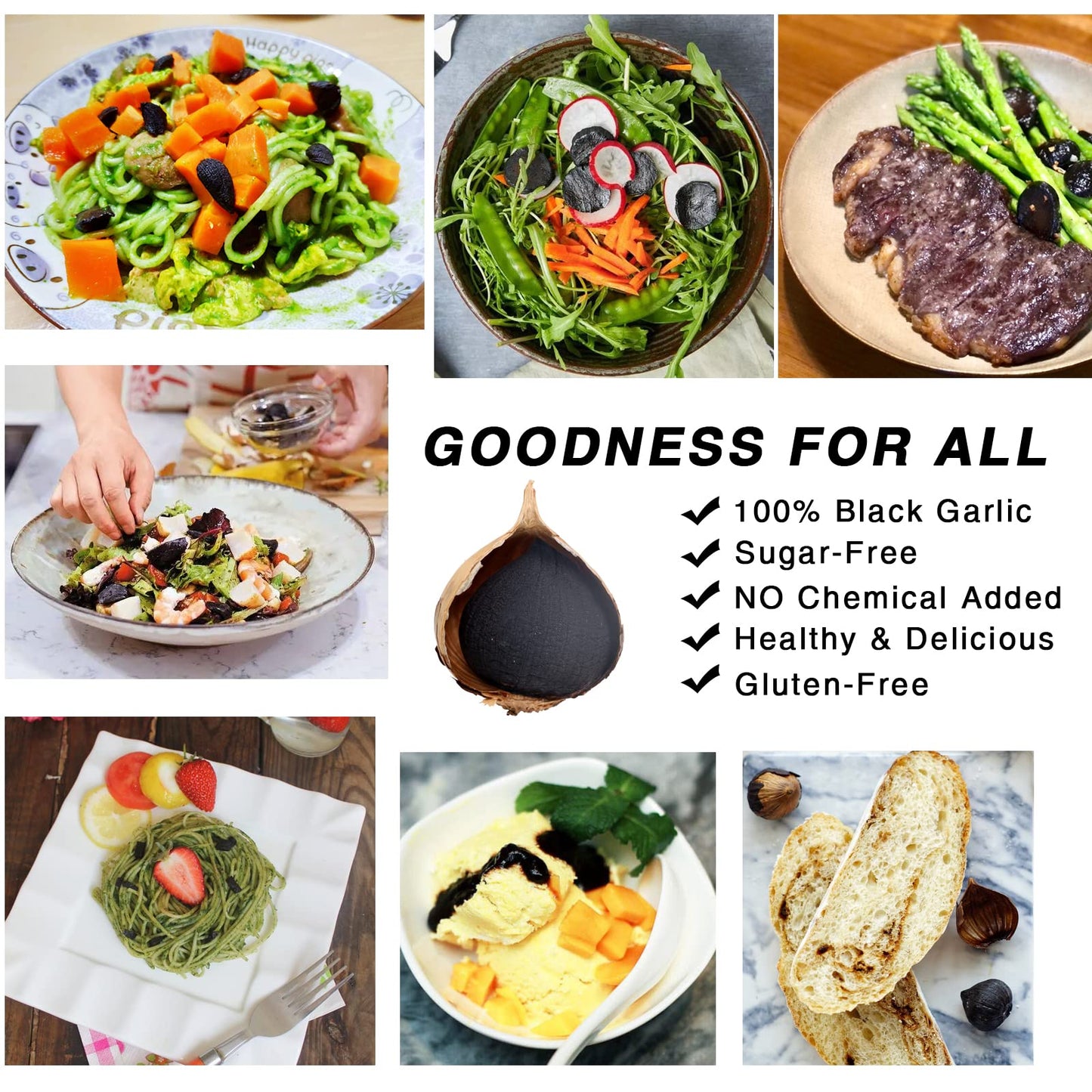 Orsky Whole Black Garlic, Fermented for 90 Days, 8.82 Oz (250g), Non-Additives, High in Antioxidants, Ready to Eat Snack
