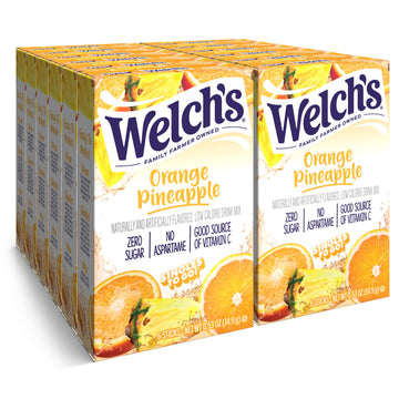 Welch s Singles To Go Water Drink Mix - Powder Sticks, 12 Boxes with 6 Packets Each - 72 Total Servings, Orange Pineapple, Pack