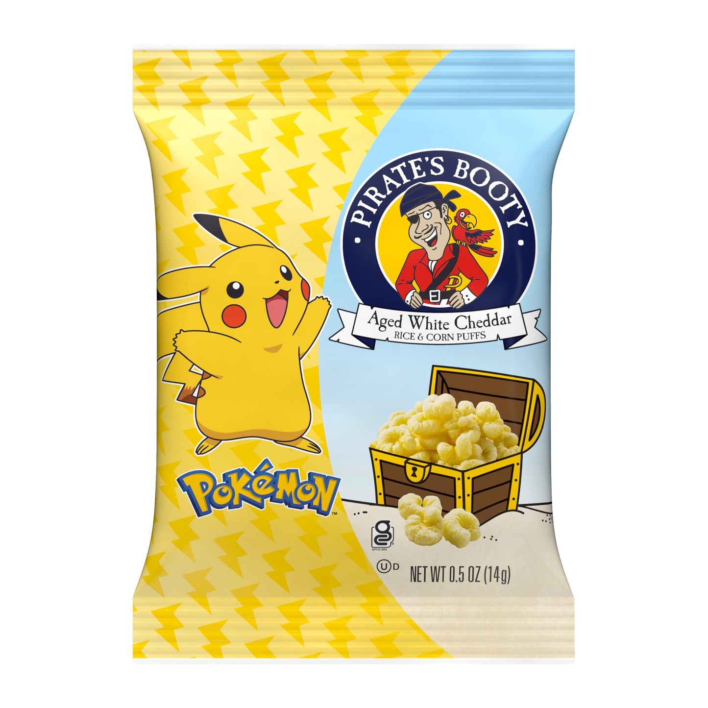 Pirates Booty Pok  mon Multipack, Aged White Cheddar Cheese Puffs, Gluten-Free, Kids Snacks, 0.5oz (18ct)