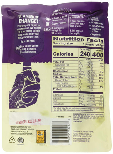 Seeds of Change Brown & Red Rice w/ Chia & Kale, 8.5 Ounce, 6 Count