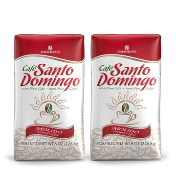 Caf   Santo Domingo, 8 Oz Bag, Ground Coffee, Medium Roast - Product From The Dominican Republic (Pack Of 2)