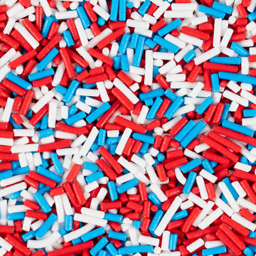 Patriotic Sprinkles For Cake Decorating Edible Red White And Blue Jimmies Sprinkles Mix 7 Ounce For Cookies Ice Cream Chocolate