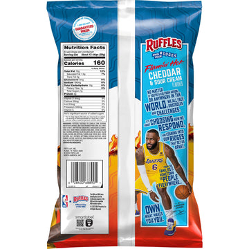 Ruffles Potato Chips, Flamin' Hot Cheddar & Sour Cream, 8Oz Bag