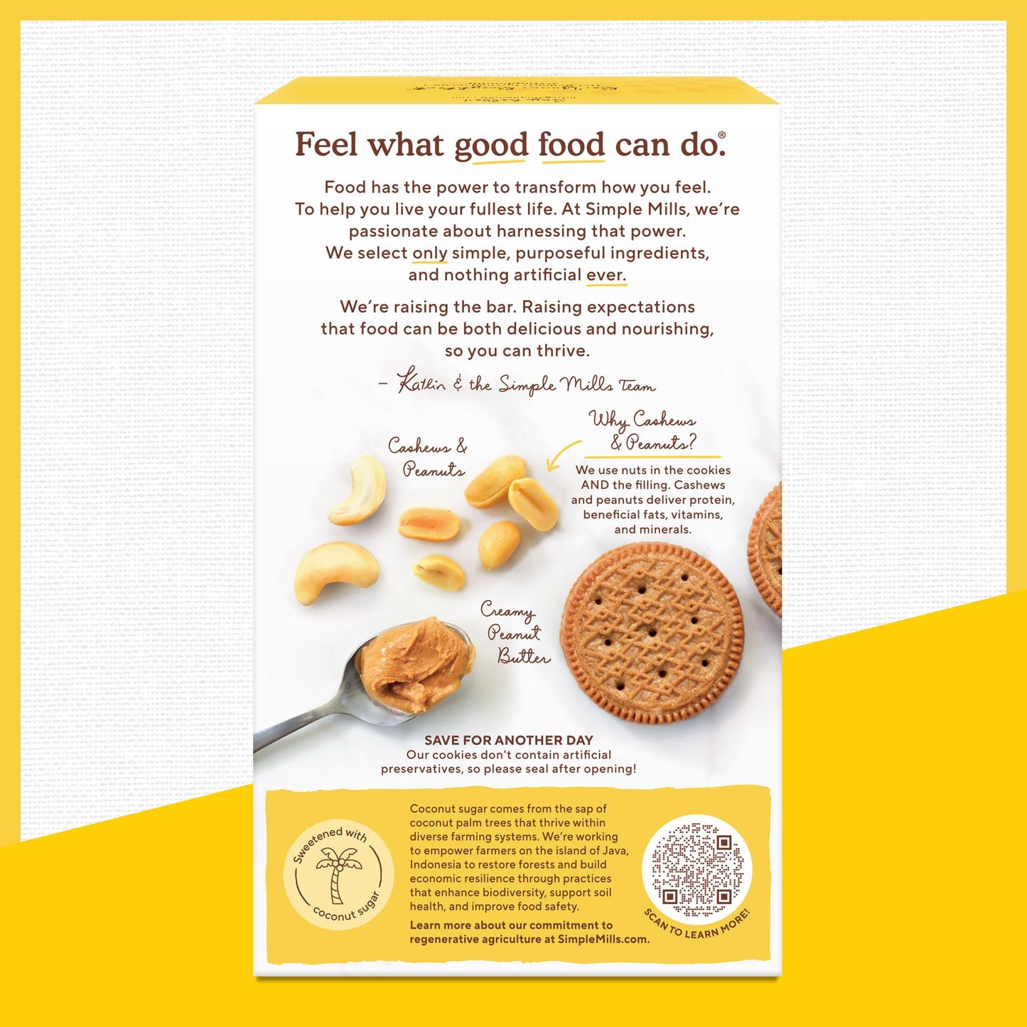 Simple Mills Creamy Peanut Butter Sandwich Cookies - Gluten Free, Vegan, Healthy Snacks, 6.7 oz (Pack of 4)