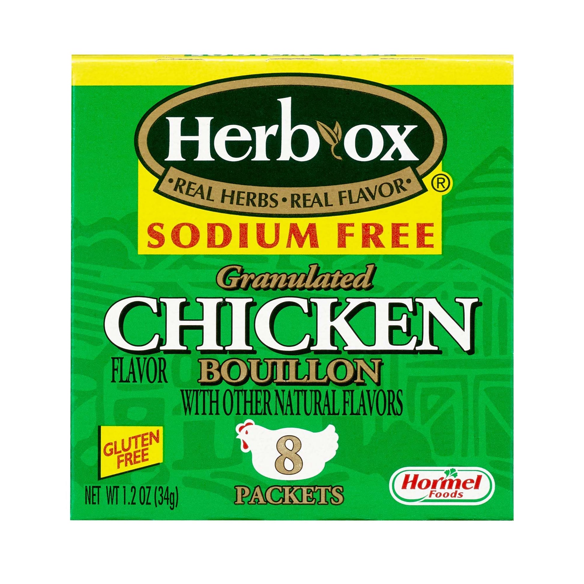 HERB-OX Chicken Bouillon Packets, Sodium Free, 1.5 oz, Pack of 12