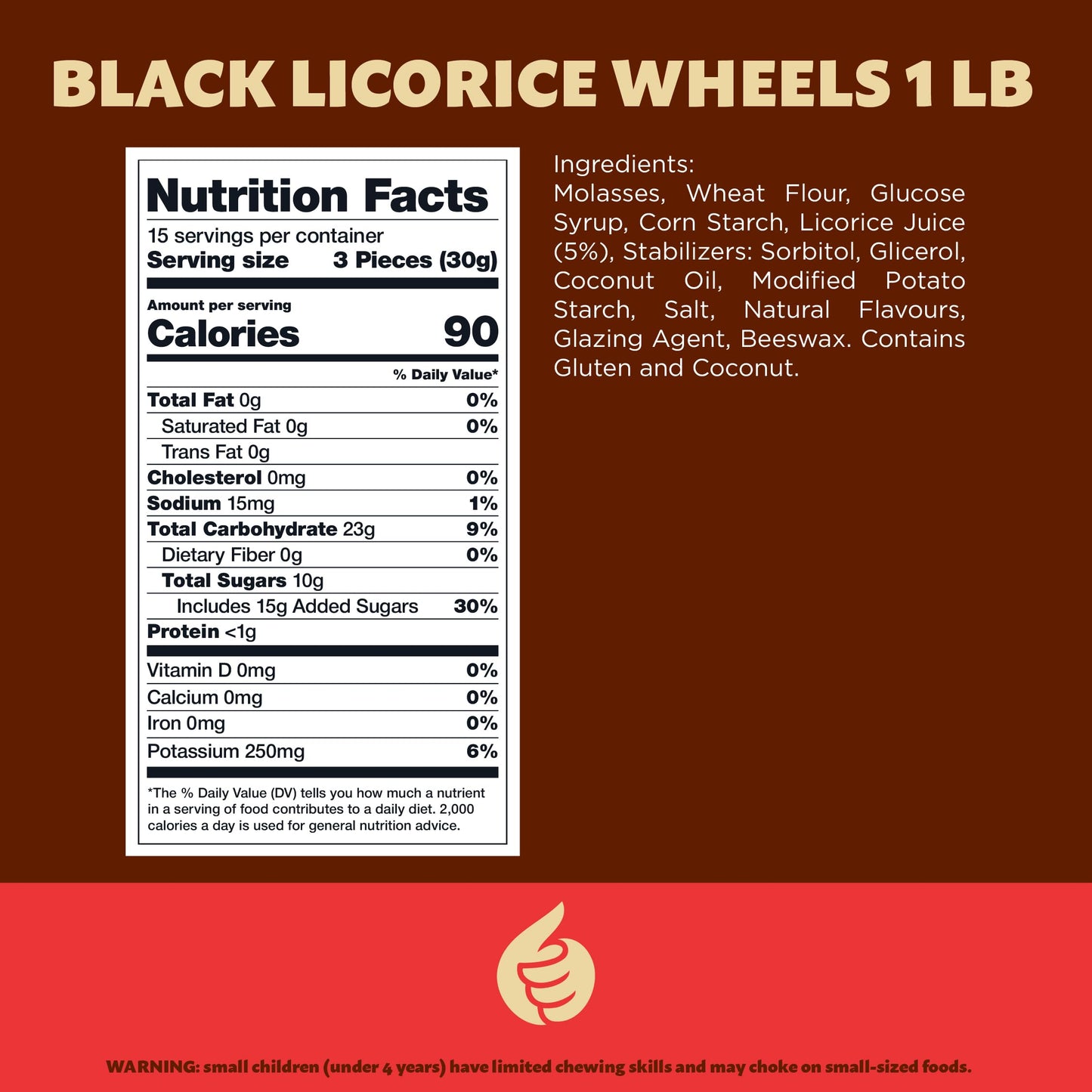 Italian Black Licorice Wheels | 1-Pound Bag | Broadway Wheels Retro Treats