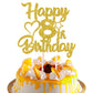 YCTHUNFISH Birthday Cake Topper, Gold Glitter Heart Star, 8th Birthday Decorations, Paper, 1 Pack