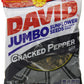 DAVID Seeds Cracked Pepper Flavored Salted and Roasted Jumbo Sunflower Seeds, Keto Friendly Snack, 5.25 OZ Bags, 12 Pack